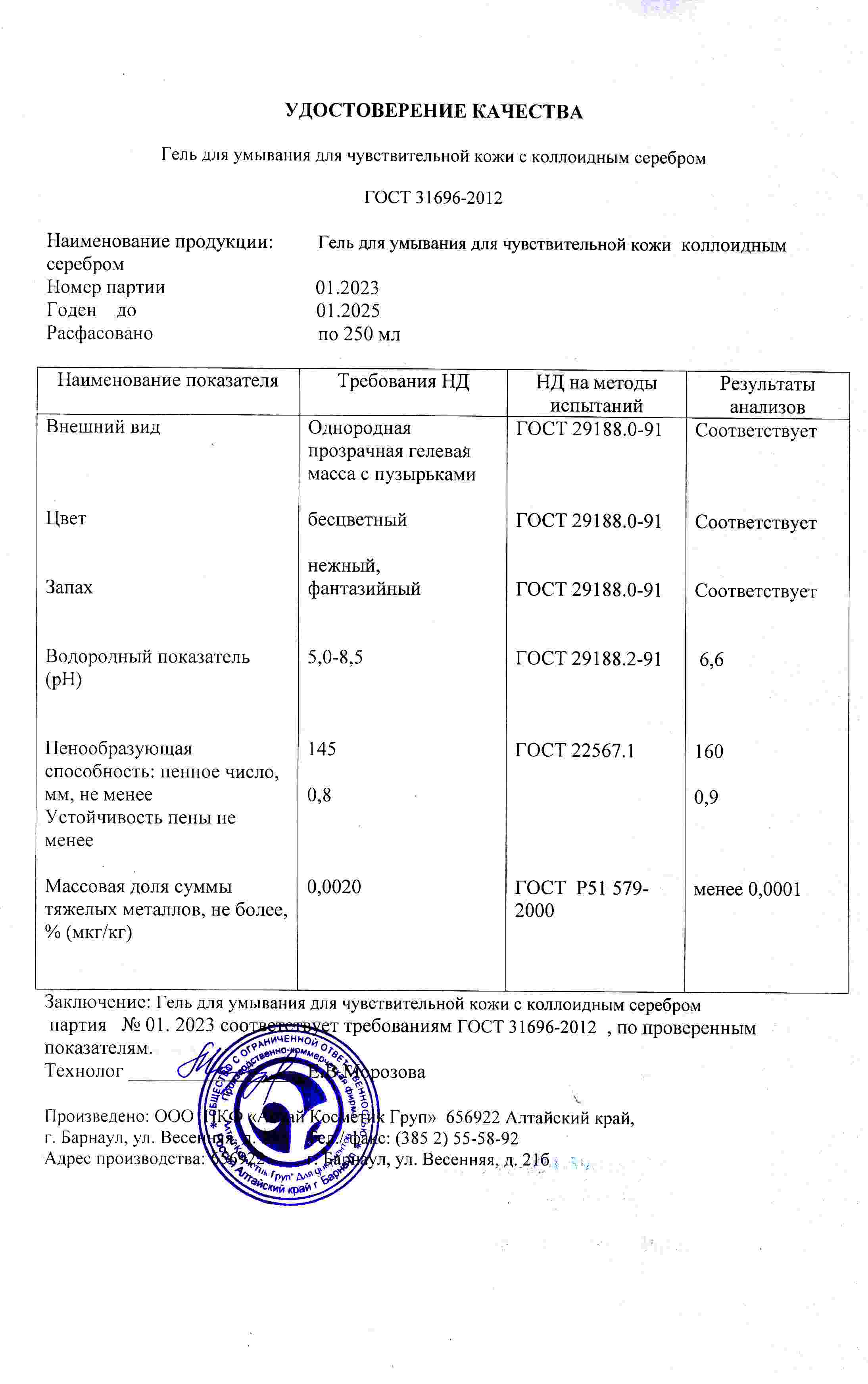 Паспорт №012023